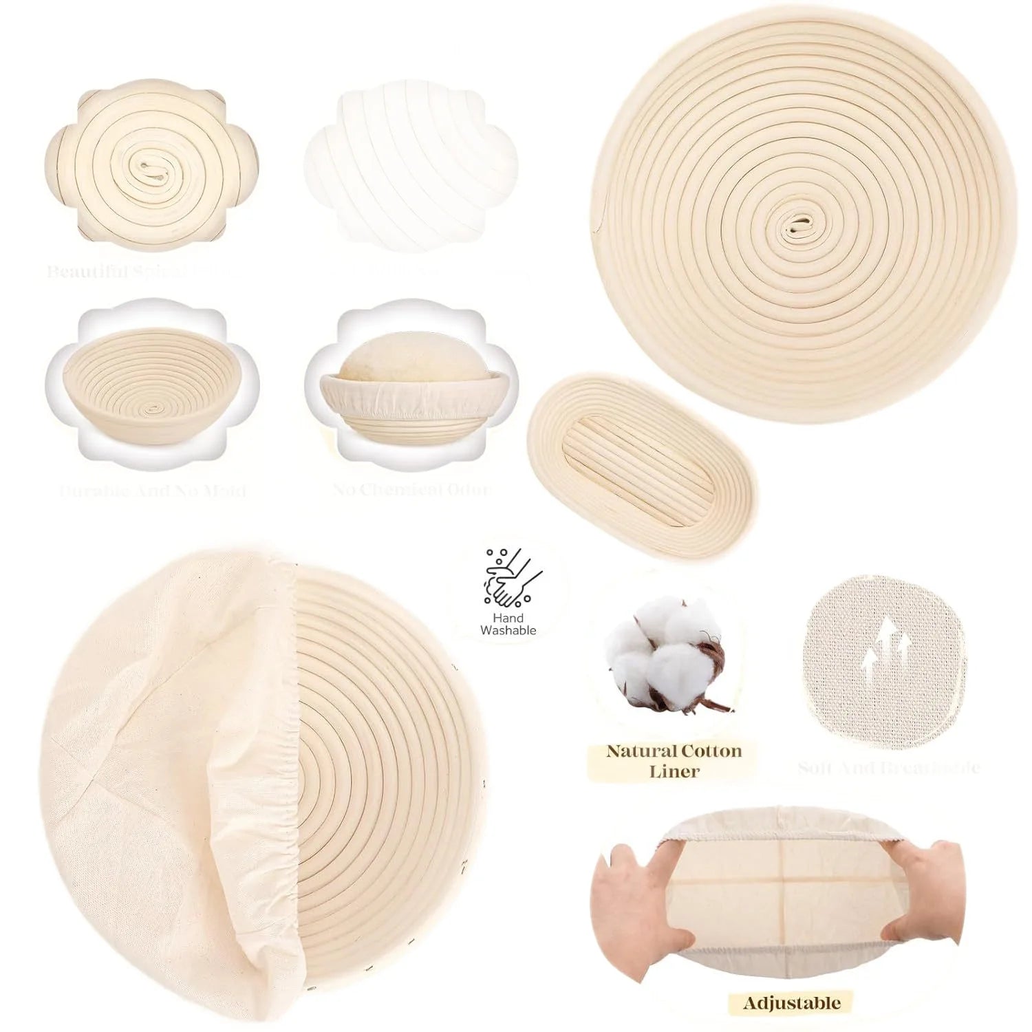 Sourdough Starter Kit Bread Baking Supplies with Bread Proofing Basket