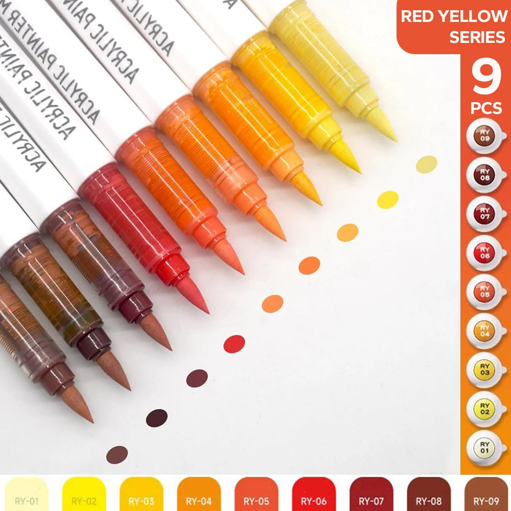 Acrylic Brush Markers Set