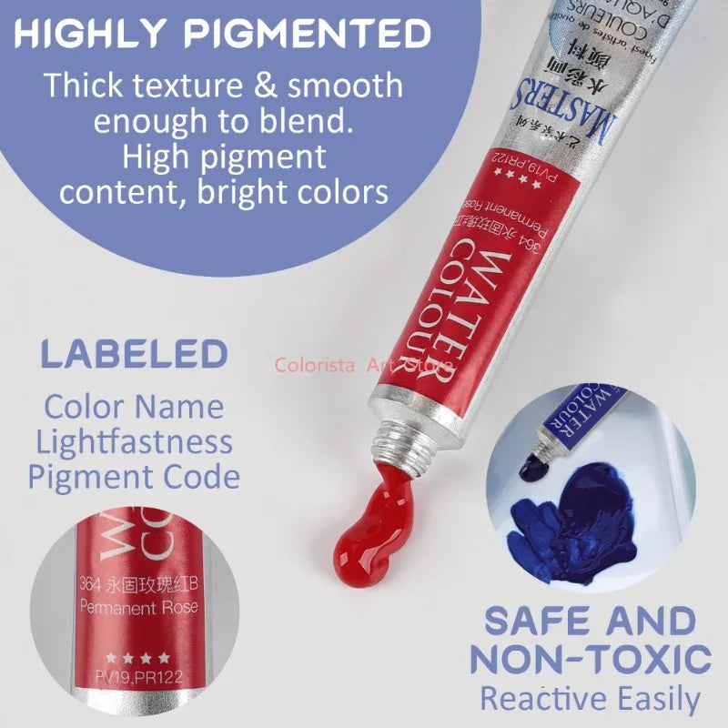 Marie's Artist Pearlescent Watercolor Painting Set 24 Colors