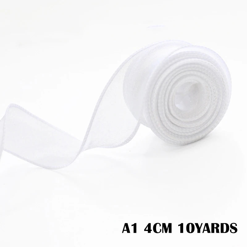 40mm 10Yards Wavy Edge Fishtail Organza Ribbon