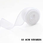 40mm 10Yards Wavy Edge Fishtail Organza Ribbon