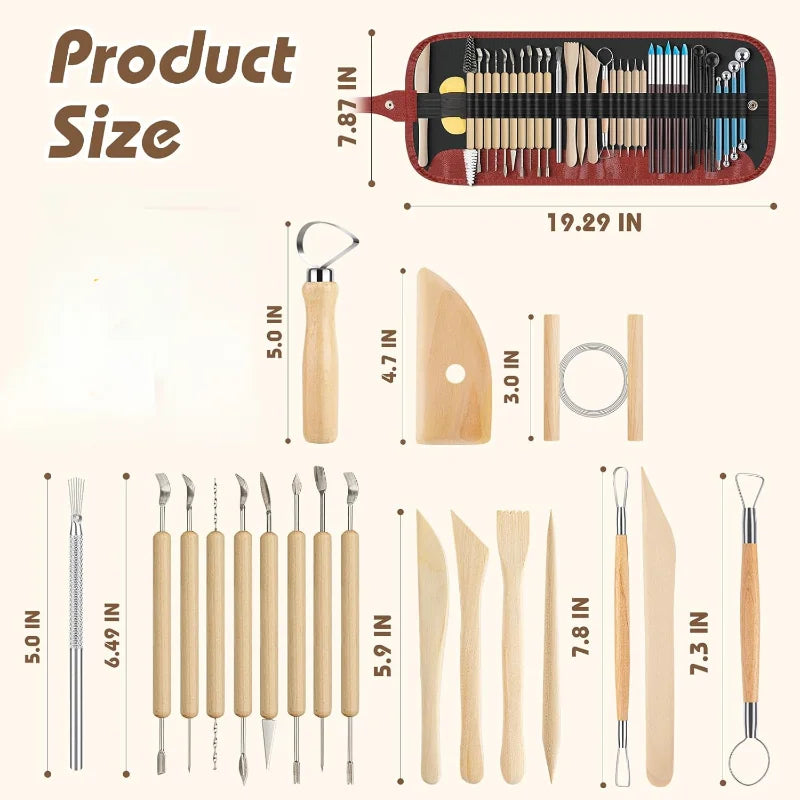 41 PCS Pottery Tools for Sculpting