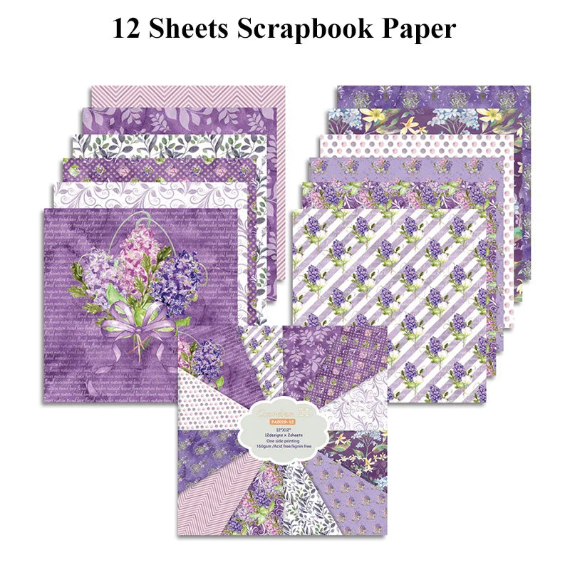 12 Sheet Scrapbook Paper 30x30cm