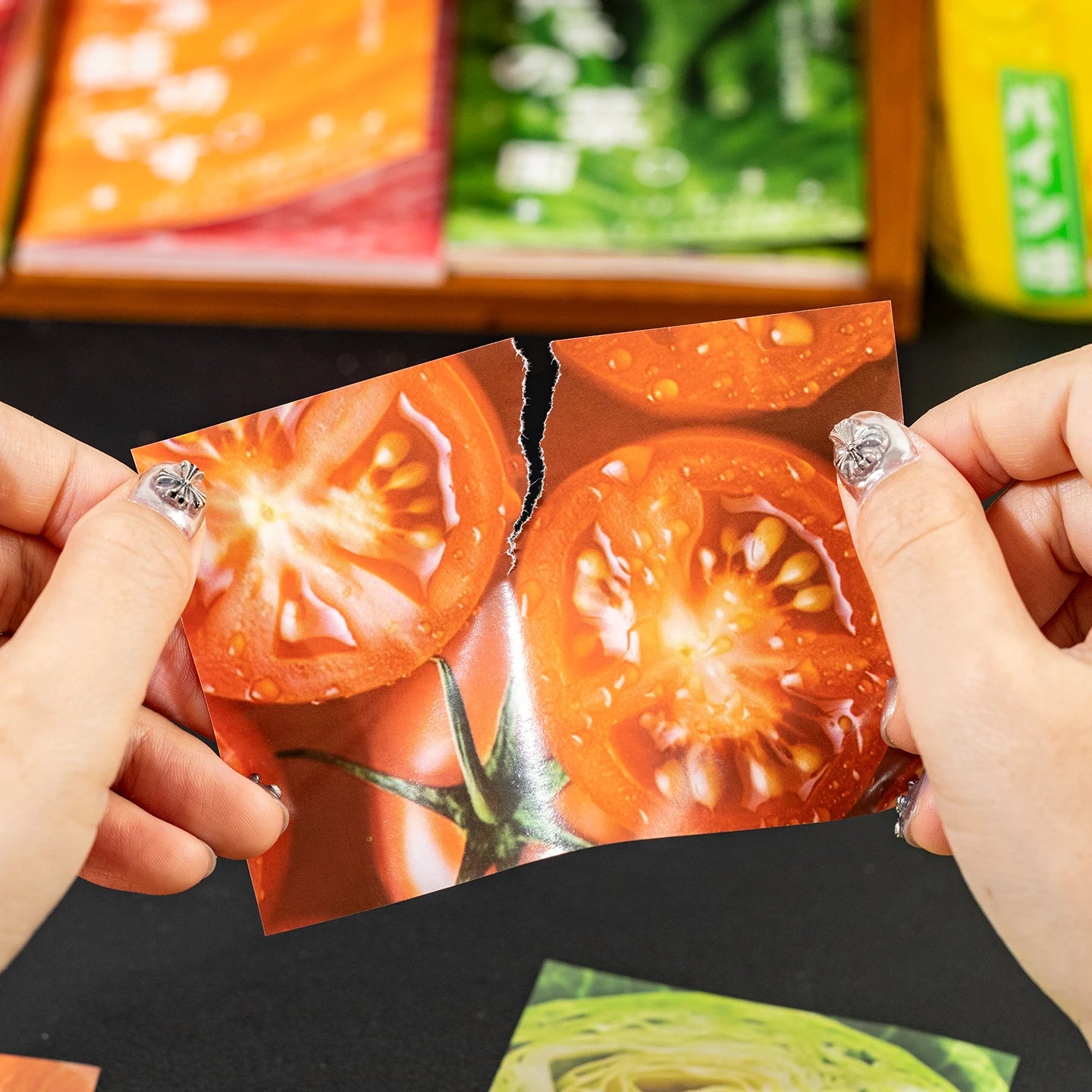 50sheets Memo Material Retro Food Pattern Craft Paper