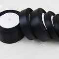 (25 yards/roll) Black Single Face Satin Ribbon
