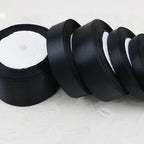(25 yards/roll) Black Single Face Satin Ribbon