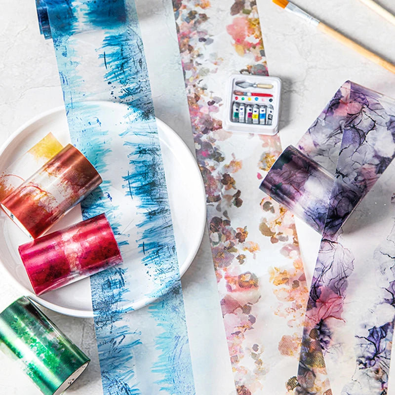 Mr Paper 3rolls Watercolour Patterns Series Seamless Aquascape Tape