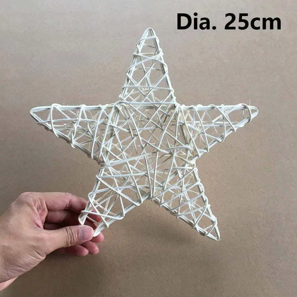 Vine Woven Wreaths White Rattan Woven Star