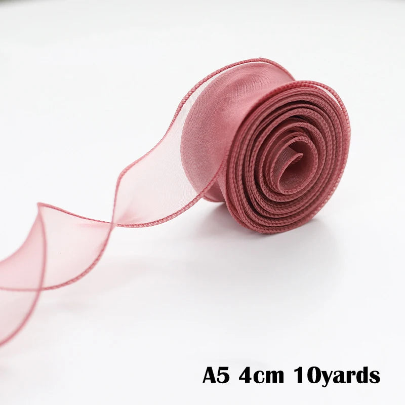 40mm 10Yards Wavy Edge Fishtail Organza Ribbon