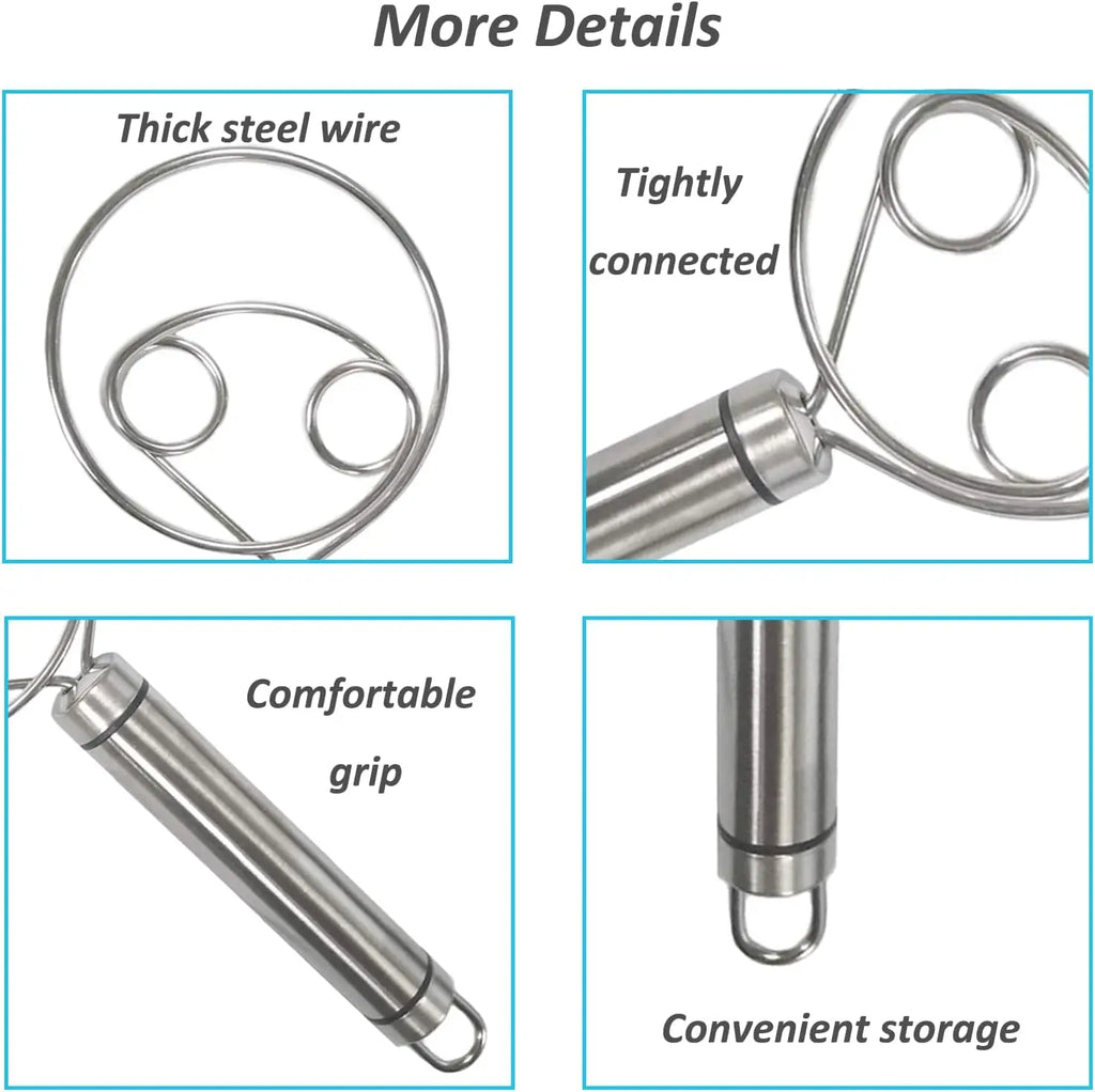 Stainless Steel Danish Dough Whisk