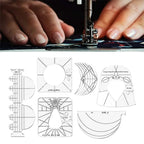6pcs/set Quilting Ruler Free Motion Template Patchwork Ruler