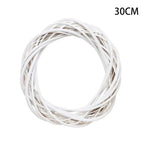 30cm White Wicker Wreath