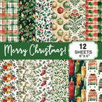 Christmas Scrapbook Paper Pad 12 Sheets 6x6