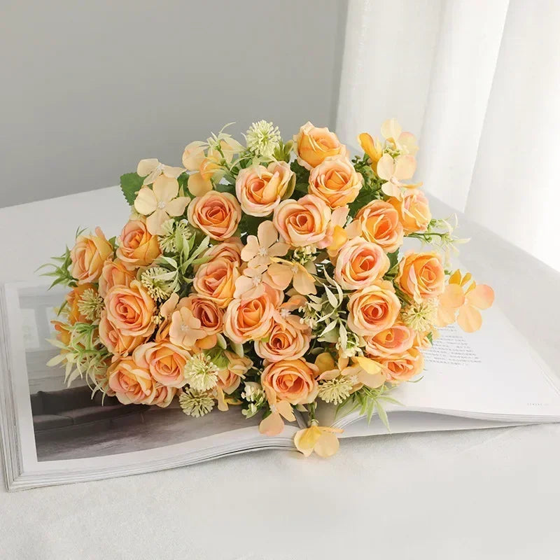 Artificial Flowers Silk Rose Wreath