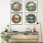 The Four Seasons Scenery Series in The Wreath Cross Stitch Kit