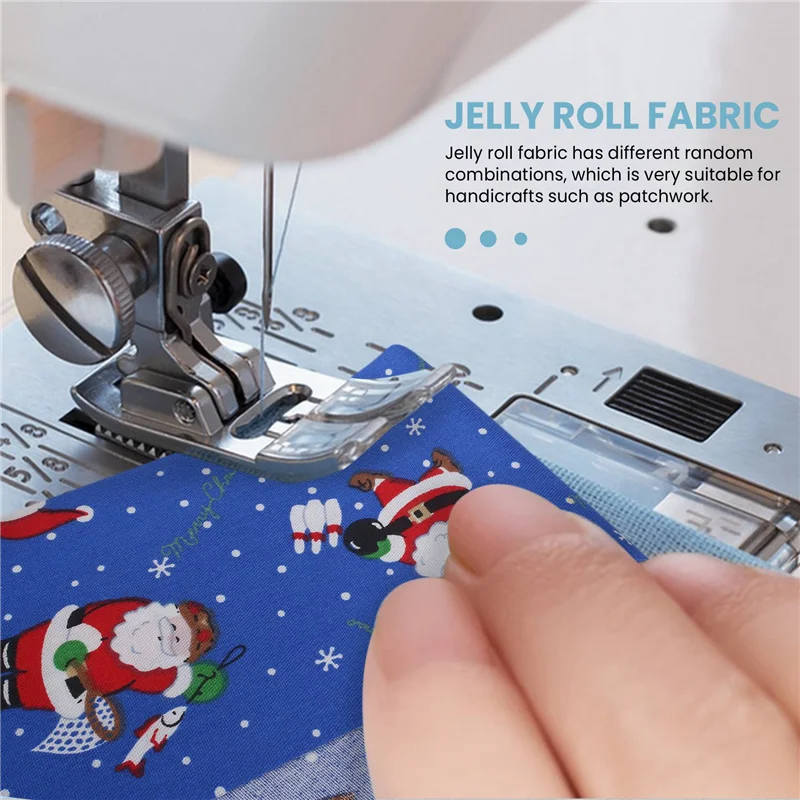20 Christmas Patterns Jelly Roll Fabric, Pre-Cut