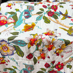 Classic Floral and Bird Linen Cotton Printed Fabric