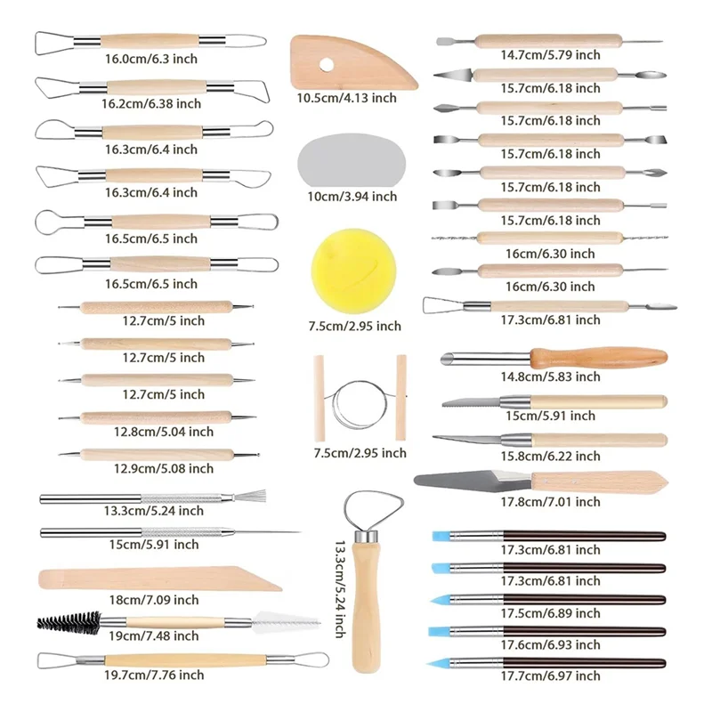 Pottery Tools Set 57 PCS For Clay Carving