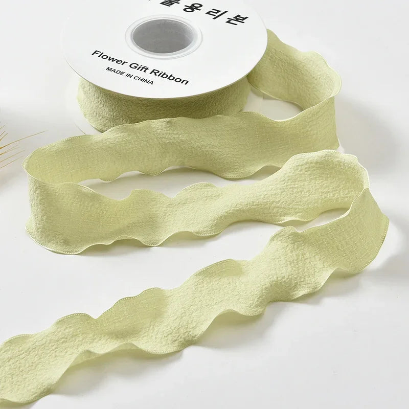 4CM 9 Meters/Roll Wrinkled Lace Edge Ribbons