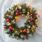 Elegant Red Christmas Wreath LED