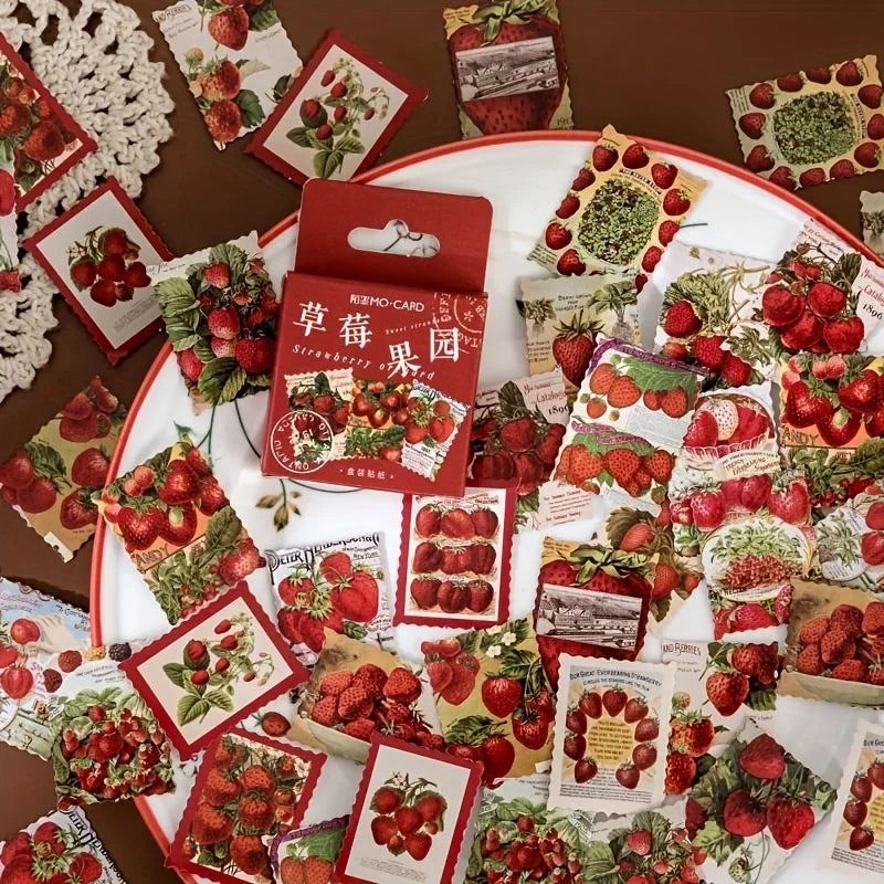 1box Strawberry Paper Mini Stickers for Scrapbook