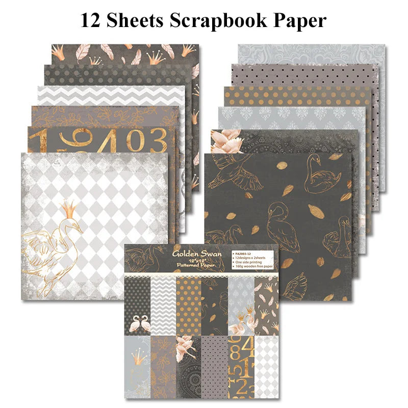 12 Sheet Scrapbook Paper 30x30cm