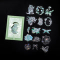 30pcs PET Transparent Stickers Plant Flowers Decorative Labels Scrapbooking