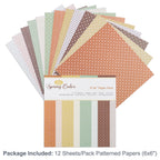 12 Sheets Vintage Background Printed Scrapbooking Paper Pads