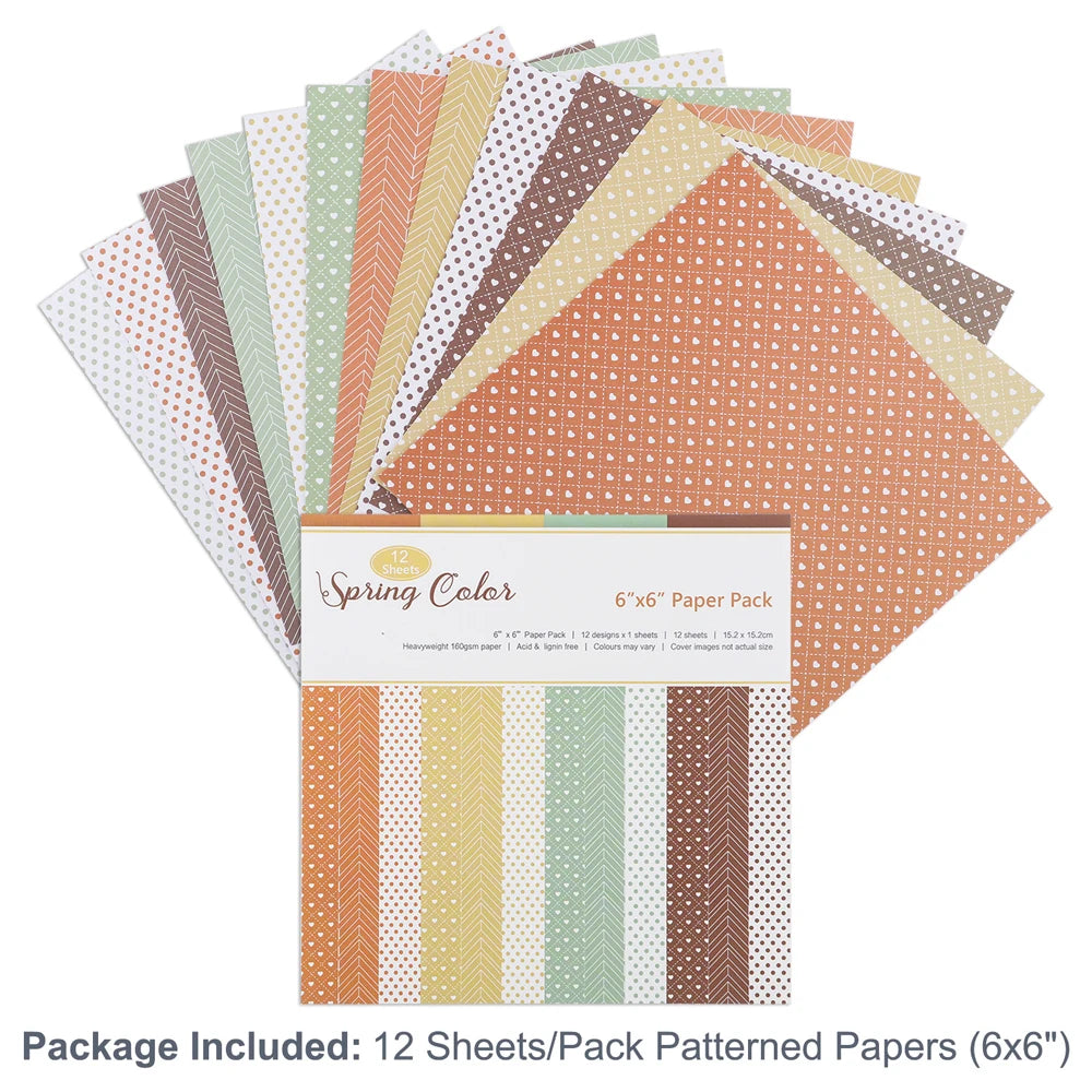 12 Sheets Vintage Background Printed Scrapbooking Paper Pads