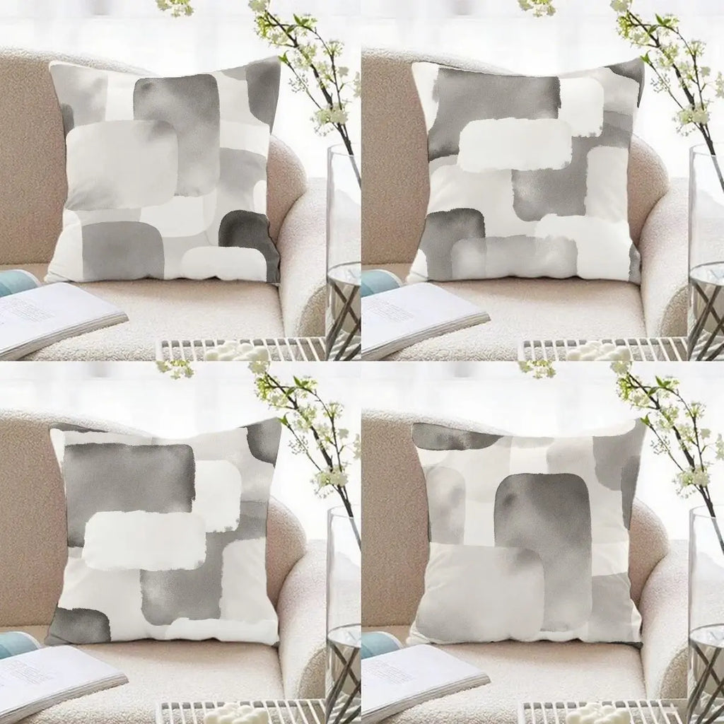 4-Piece Modern Minimalist Square Pattern Pillow Covers