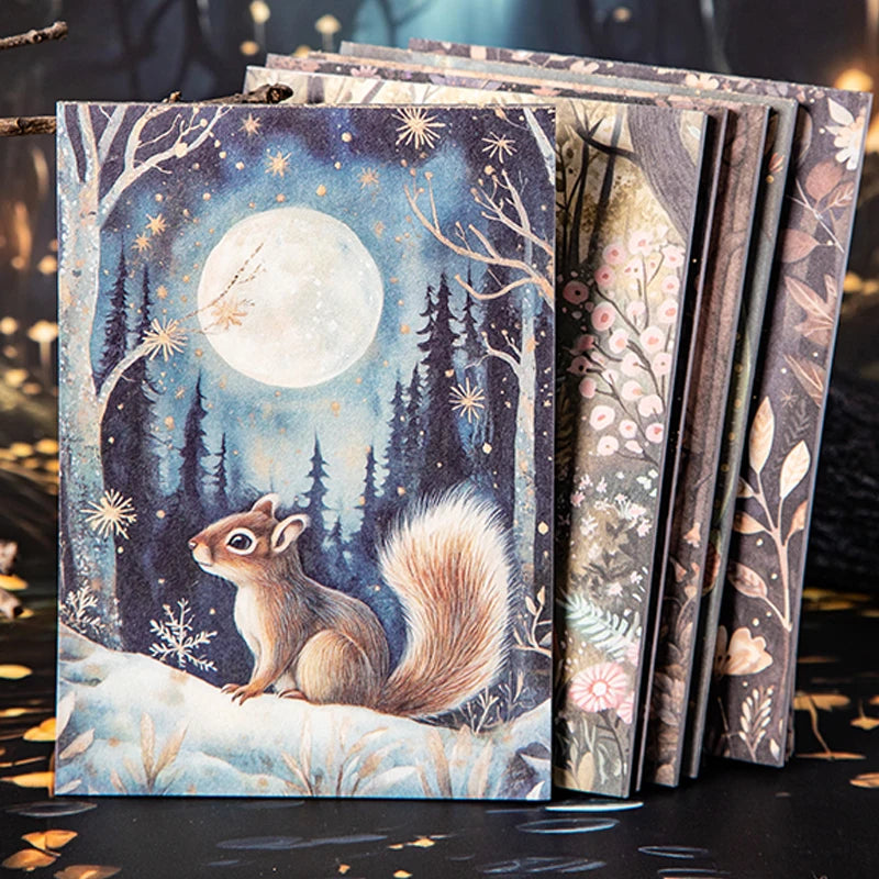 90pcs vintage material book night forest series