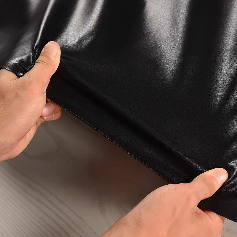 Black Leather Fabric Cotton