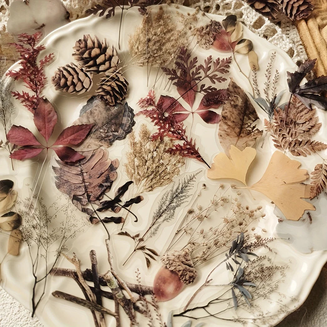 40 pcs Rose Plant PET Stickers Flowers And Leaf Scrapbook