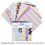12 Sheets Vintage Background Printed Scrapbooking Paper Pads