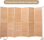 6 Panel Room Divider 6 Ft Tall Folding Privacy Screen