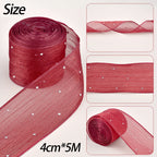 Diamond Pleated Mesh Organza Ribbon