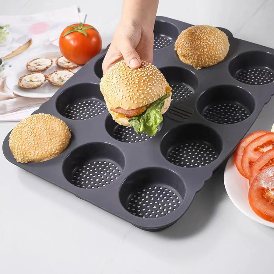 1PC Hamburger Bread mold 12-hole round