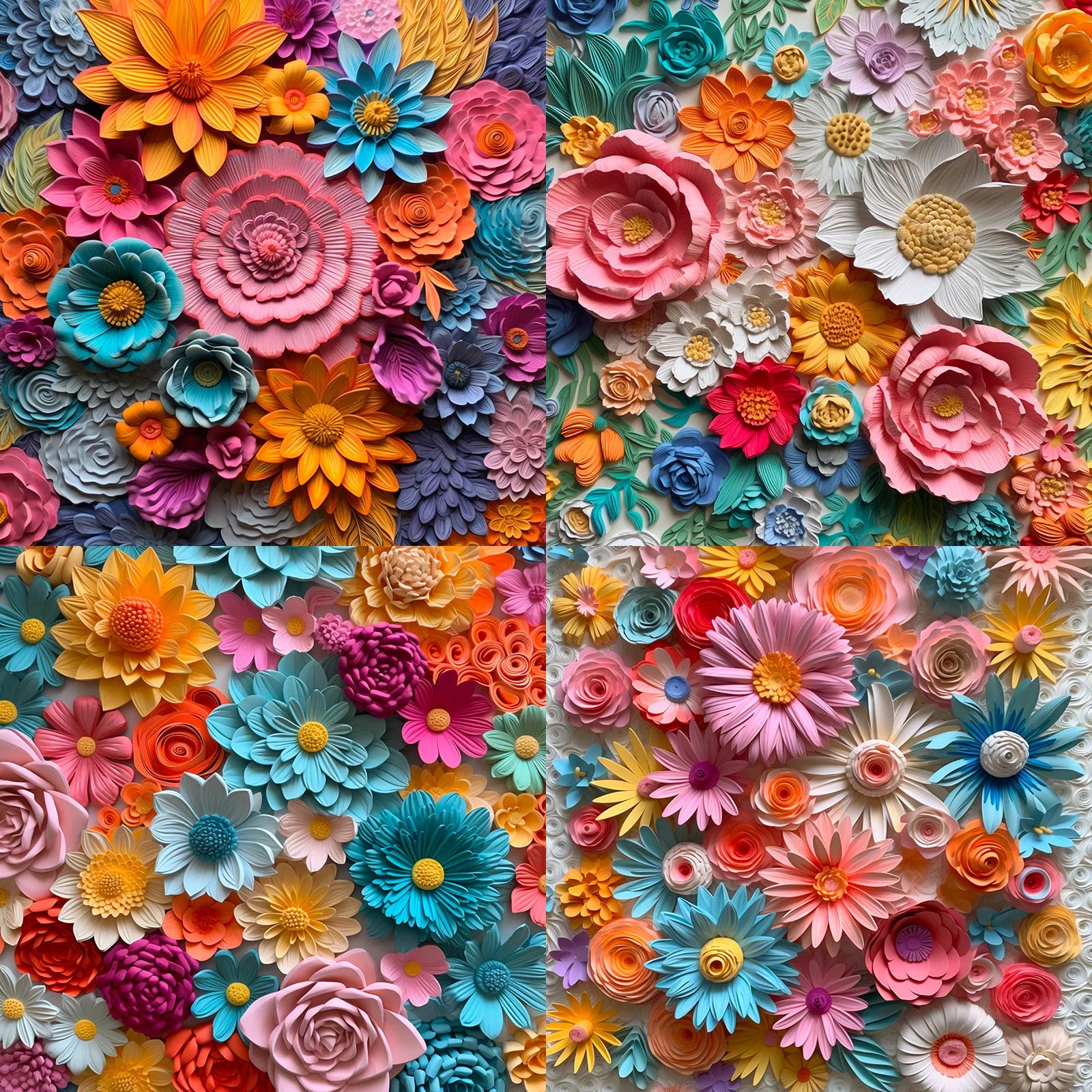 24 Sheets 6-inch Realistic Flower Pattern Scrapbooking Paper
