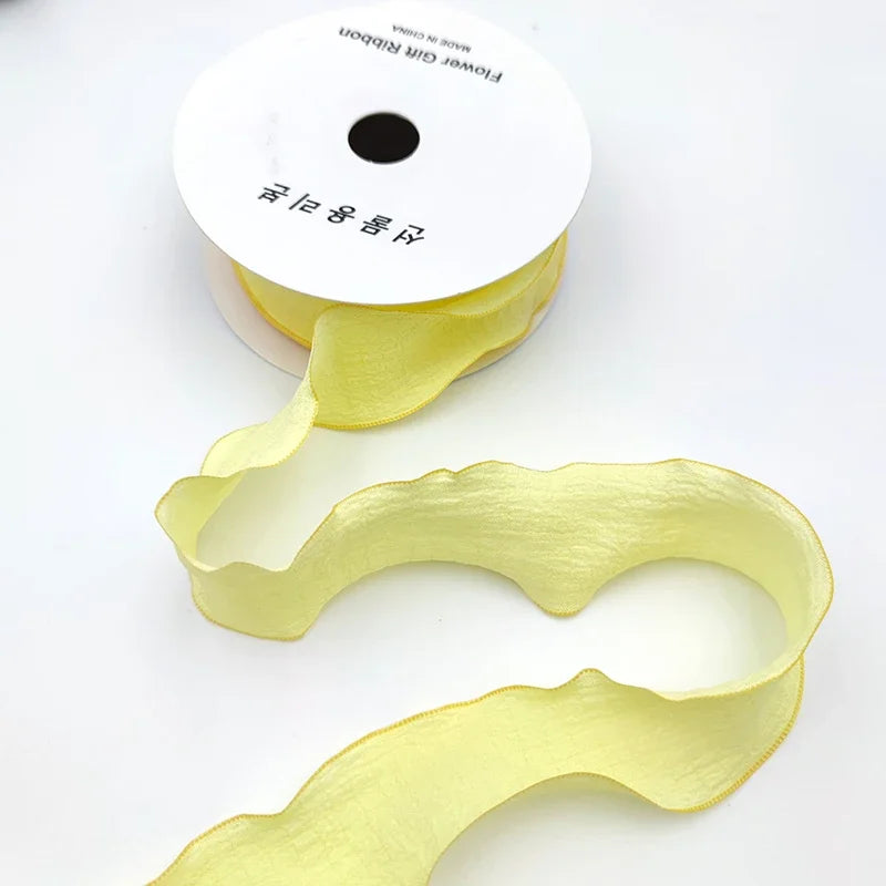4CM 9 Meters/Roll Wrinkled Lace Edge Ribbons