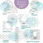 6pcs/set Quilting Ruler Free Motion Template Patchwork Ruler