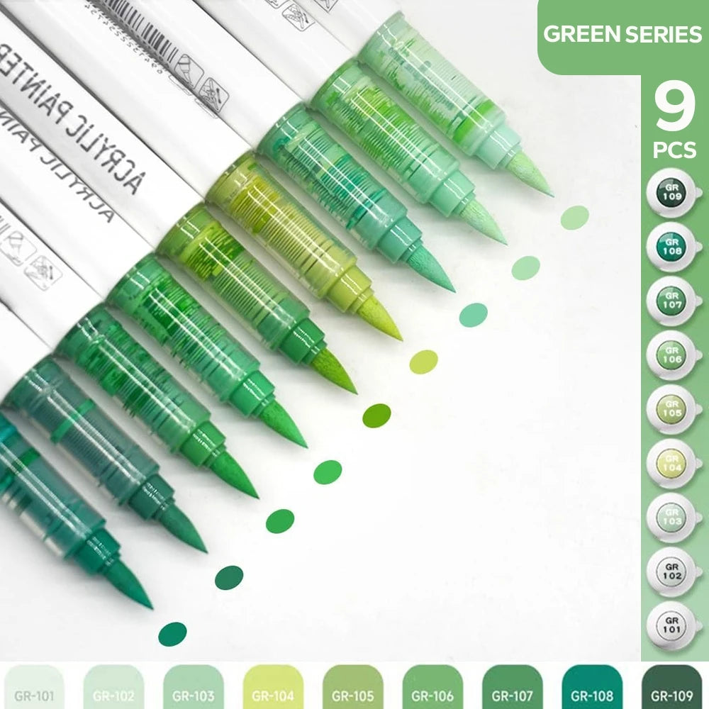 Acrylic Brush Markers Set