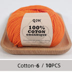 10PCS 100% Organic Cotton Yarn