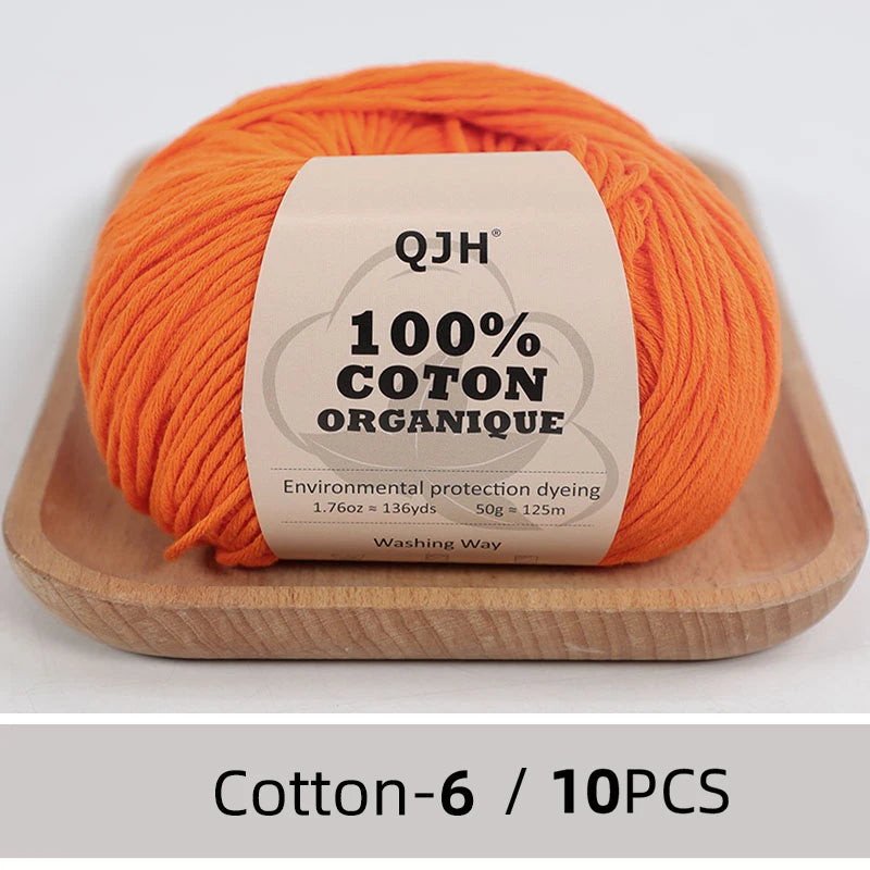 10PCS 100% Organic Cotton Yarn