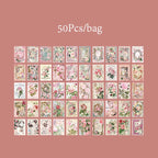 50 Sheets/book, plant and Flower Themed Material Paper