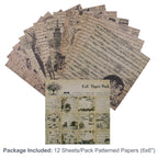12 Sheets Vintage Background Printed Scrapbooking Paper Pads