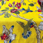Classic Floral and Bird Linen Cotton Printed Fabric