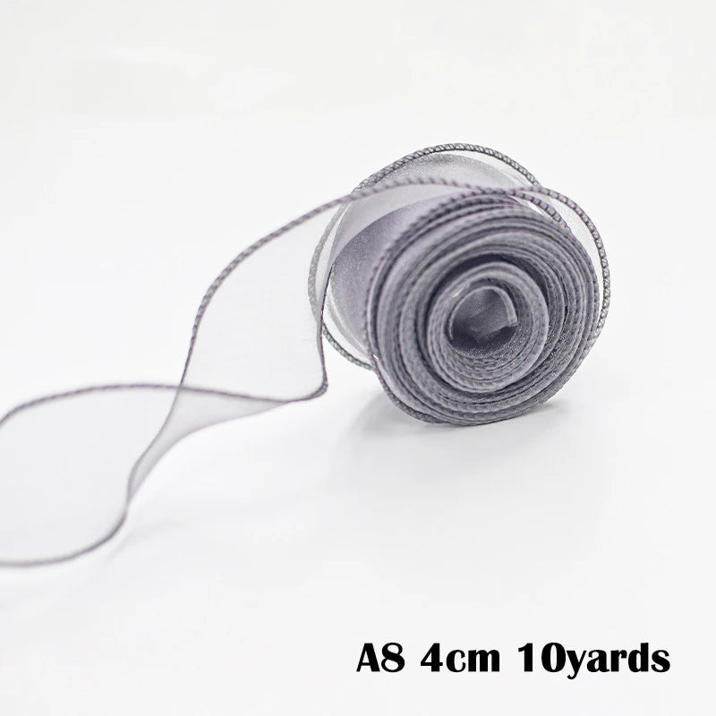 40mm 10Yards Wavy Edge Fishtail Organza Ribbon