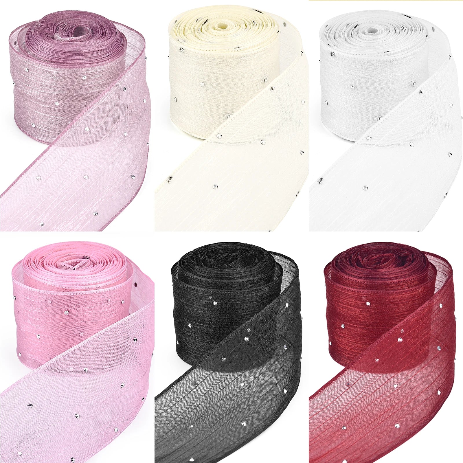 Diamond Pleated Mesh Organza Ribbon