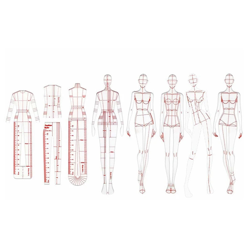 Fashion Illustration Rulers Sketching Templates