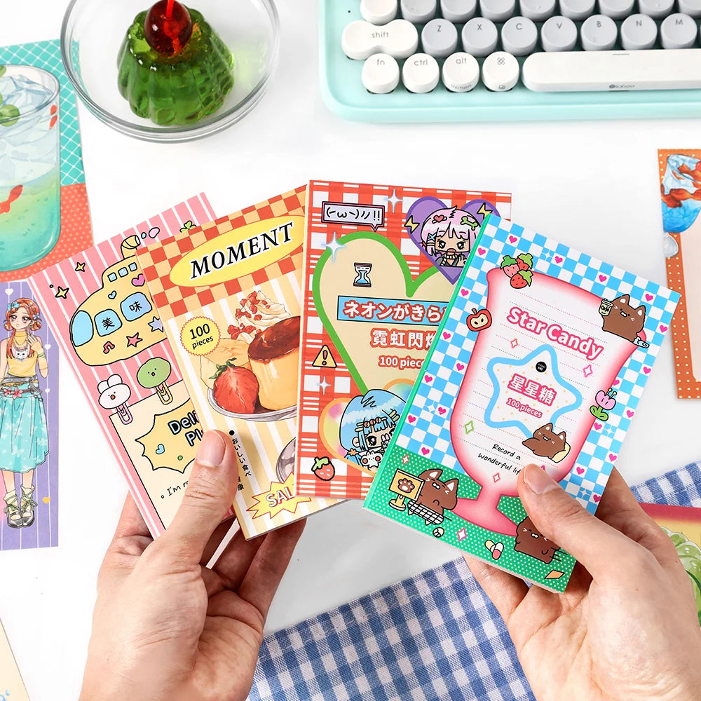 100 sheets Rainbow Era Series Kawaii Message Scrapbooking